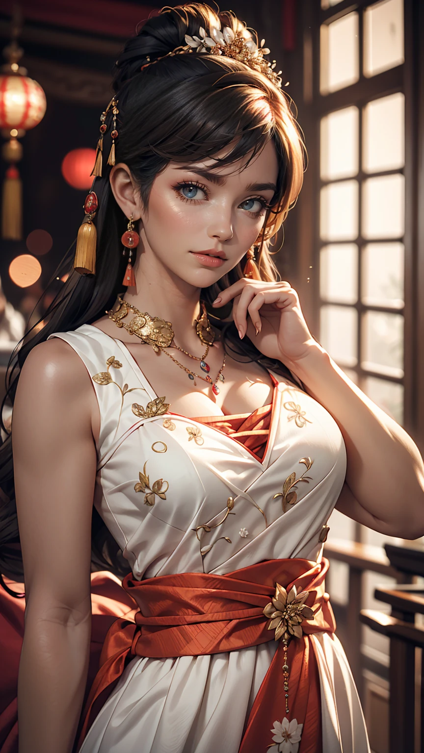 最high quality, masterpiece, High resolution, One girl,chinese wedding dress,hair ornaments,necklace, jewelry,Beautiful Face,On top of that_body, Tyndall effect,Realistic, Dark studio, Rim Light, Two-tone lighting,(Skin with attention to detail:1.2), 8K Ultra HD, Digital SLR, Soft lighting, high quality, Volumetric lighting, Frank, photograph, High resolution, 4K, 8k, Bokeh