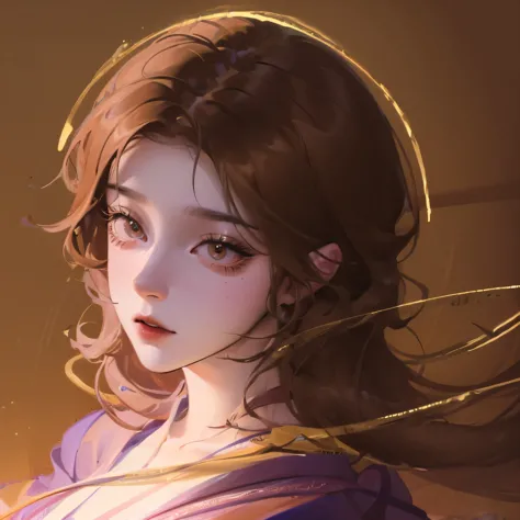 (masterpiece),(best quality), illustration, (fantasy:1.4), long brown hair, Long eyelashes, Solid round eyes, A faint smile, Sur...