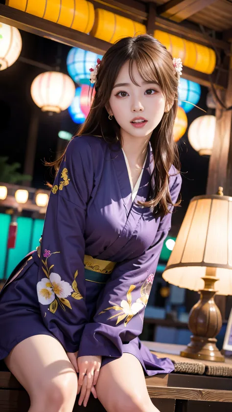 Japanese Ido ,((24-years-old, cute ,Baby Face:1.2)),  Tabletop:1.2,Highly detailed face and eyes,Shiny skin,Medium Hair,Earrings...