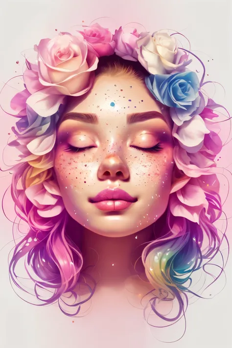 (this is a beautiful rainbow fantasy image that feels interesting and emphasizes glitter and iridescence.) generate a ((blind)) ...