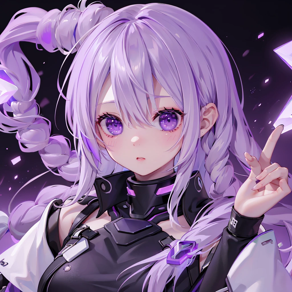 (masterpiece: 1.3)、(Highest品質: 1.2)、8k、Disorganized、unity 8k wallpaper、(Very detailed: 1.3)、Highest、malefemaleのカップル、Gray Hair、Purple Hair、Split Theme、male、female、cyber punk、