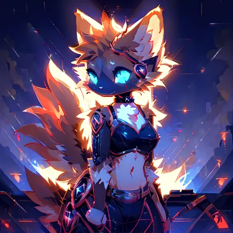 any outfit, any pose, any fur color, any fur pattern, any eye color, and pupil color and shape, ruined and abandoned city, looki...