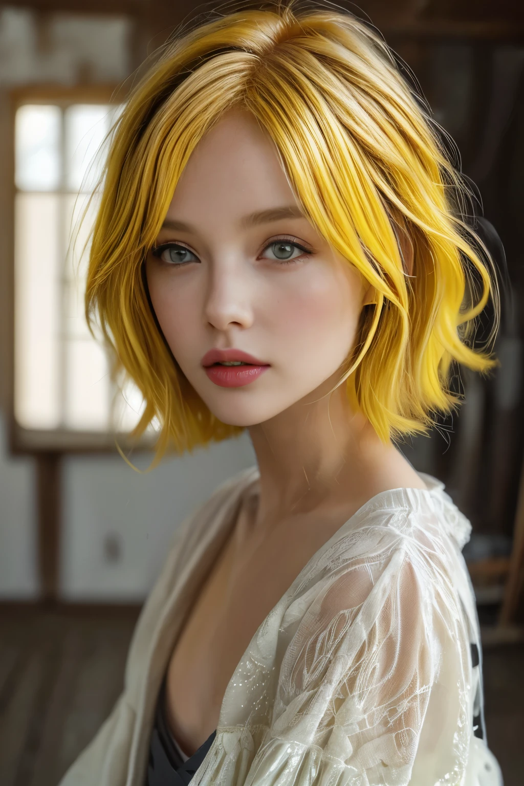 masterpiece,best quality,ultra_detailed,bellissima,1girl, solo, half body, yellow hair