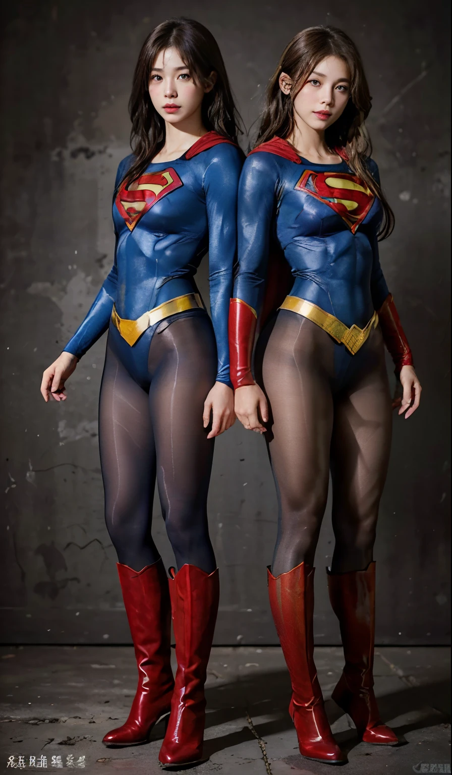 No background、(((Beautiful legs in black tights.)))、(((Legally express the beauty of your smile)))、((((Make the most of your original images)))、(((Body-fitting Supergirl costume)))、(((Supergirl Costume)))、(((Short beautiful hair)))、(((suffering)))、(((Please wear black tights....、Wear red boots)))、((Best image quality、8k))、((highest quality、8k、masterpiece:1.3))、(((Preserve background )))、Sharp focus:1.2、Beautiful woman with perfect figure:1.4、Slim Abs:1.2、Wet body:1.5、Highly detailed face and skin texture、8k