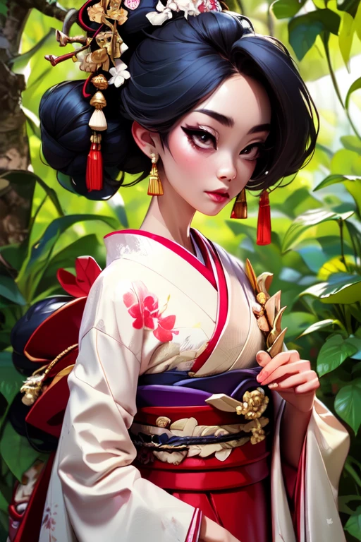 ((Aquarellmalerei)) of a Geisha woman, close up Portrait de Geisha, Portrait of a Geisha, Schönheits-Geisha, Geisha, Japanische Geisha, Portrait of a beautiful Geisha, Coiffure Geisha, Japanische Kunst, Samurai-Porträt, Portrait photo de Geisha, Geisha als Japanerin beschrieben, Japanischer künstlerischer Stil, inspiriert von Toyohara Kunichika