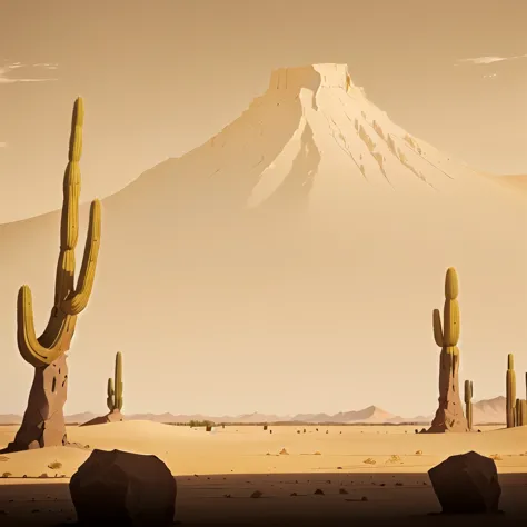 there is a deserto scene with a mountain in the background, deserto in the background, deserto wasteland, deserto background, ne...