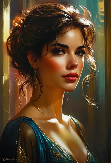 painting, portrait, 2048, in the style of pino daeni, dan mumford, greg rutkowski, art, by charlie bowater, masterpiece, best qu...