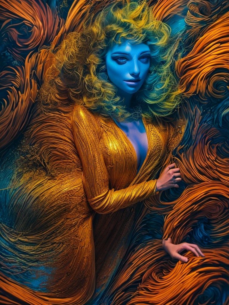 a Surreal, Twisted, and psychedelic depiction of a girl in a state of Insanity, (highest quality,4K,8k,High resolution,masterpiece:1.2),Super detailed,(Realistic,photoRealistic,photo-Realistic:1.37),Highly detailed eyes and face, Long eyelashes, Beautiful lip detail, Complex and chaotic background, A vibrant and unsettling color palette, Dramatic lighting and shadows, Abstract and distorted elements, (Insanity,Surreal,psychedelic,Twisted:1.4), Dark fantasy, Digital Painting, Structure of the film