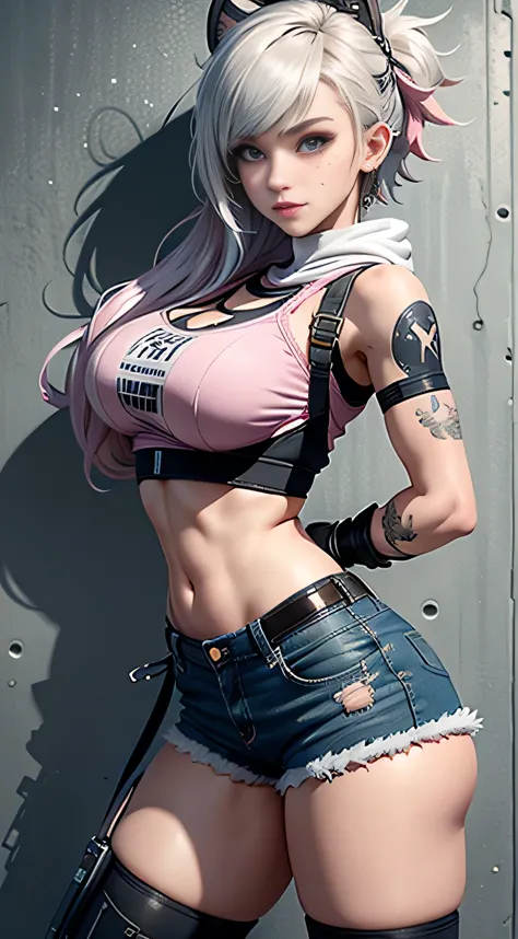 sfw, gwen tennyson,tracer,yorha 2b,y'shtola rhul,overwatch,nier automata,mecha pilot,shopping center,tattoos,orange and pink plu...