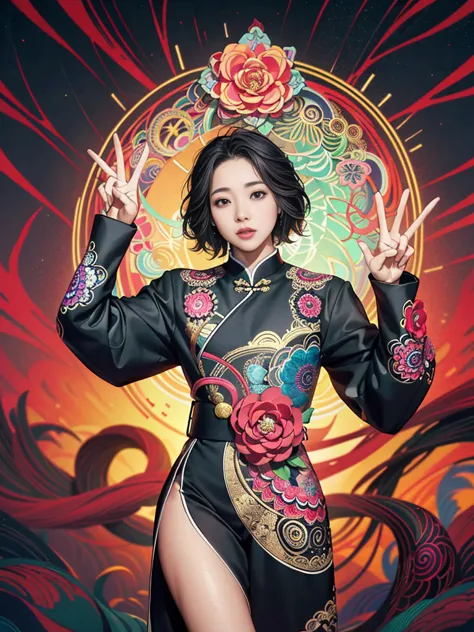Official Art, unity 8k wallpaper, Super detailed, beautifully、aesthetic, masterpiece, highest quality, Chinese style, (zenTangle...