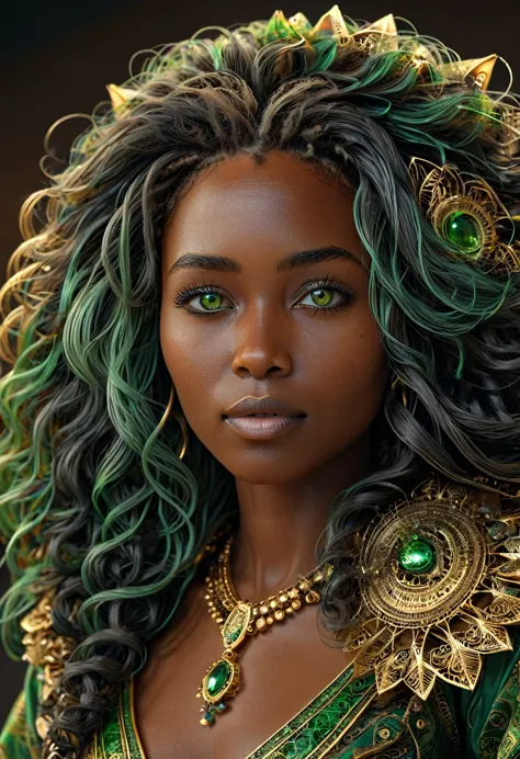 (((Femme noir africaine, peau couleur noir profond intense et profond, peau parfaite, en mouvement,  marche, full body, cheffe d...