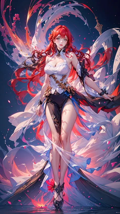 (((FULL BODY POSE))) (((SHOW PANTIES))) (((BIG GIANT BOOBS))) (((RED HAIR))) ((GOOD FINGER, ANATOMY CORRECTED)) (((RED LONG LUXU...