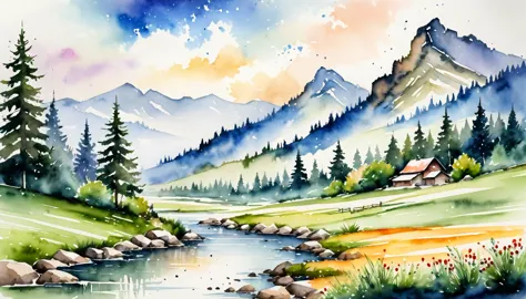 watercolor landscape