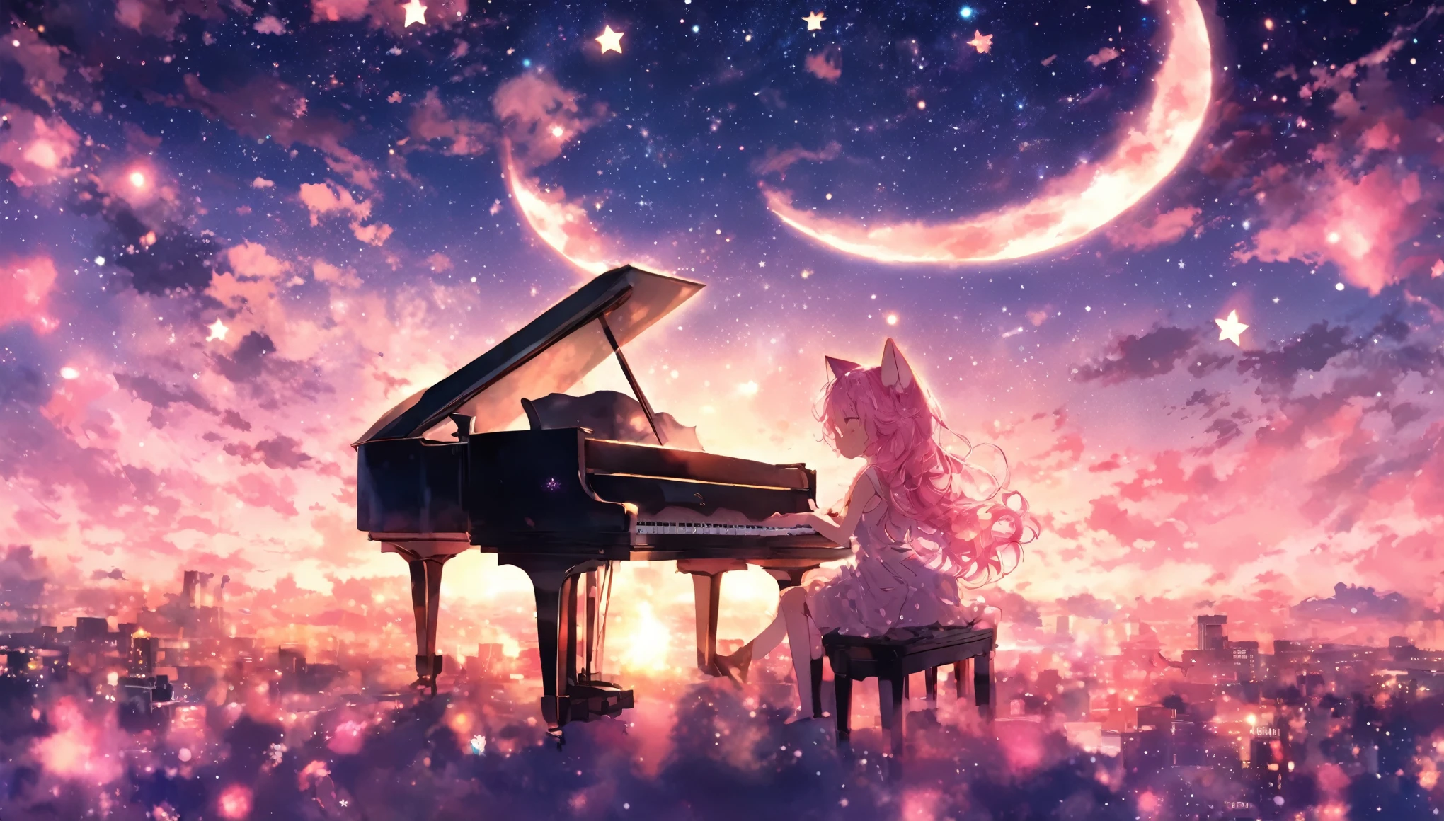 pianoforte davanti a un cielo notturnopianoforte davanti a un cielo notturno  