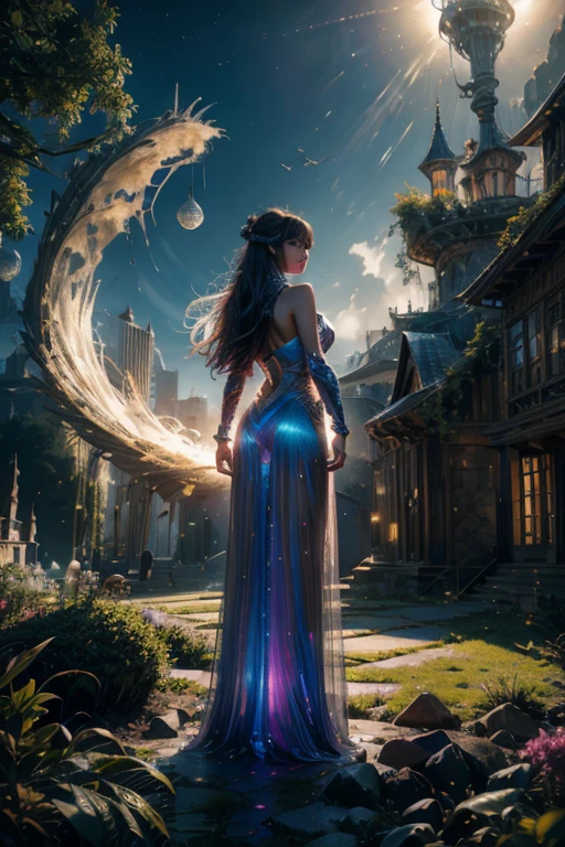 4k、futuristic image、real、concert hall、200ｍｍlenany people、back view、Hologram Art、very detailed、Wide-angle Lens、damp medieval town、3D hologram、projectolm、geometric、Vibrant and fantastic plants、big house、anime background、concept art、(Characters do not appear)、Realistic lighting、grand composition、diffusion、(masterpiece、highest quality)、Super HD、32k - V 6、digital art、stare、long spiral、ring
