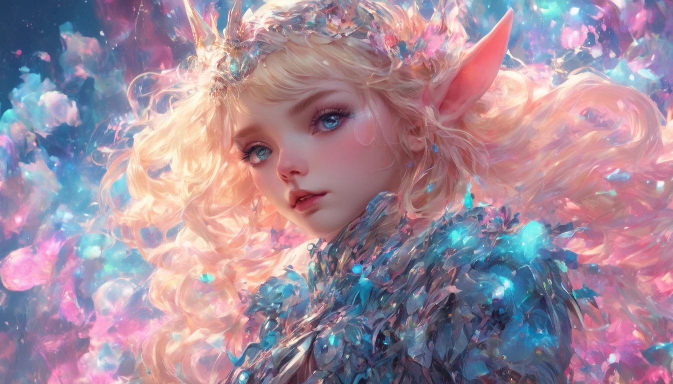 (Extreme complexity, two subjects)(subject 1: cryptic girl, blonde, high tech suit) (subject 2: elf companion, high fantasy regal outfit, very big eyes and ears) riding cotton candy pink unicorns, blue prairie, ethereal, fantasy, magical realism, highly detailed, 8k, cinematic lighting, vibrant colors, dramatic composition, intricate details, imaginative, cinematic perspective, surreal, dreamlike, whimsical, beautiful, magical, (best quality,4k,8k,highres,masterpiece:1.2),ultra-detailed,(realistic,photorealistic,photo-realistic:1.37)