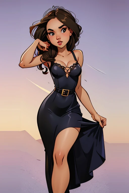 8k, SexyToon, there is a woman in a dress posing for a picture, promotional image, promotional image, promotional photo, promotional image, promotional photo, promo image, woman model, photo shoot, in a dress, Jessica Alba woman, glamor shot, promotional art, style is a mix of æon flow, high quality scan, more details, black dress : : Symmetrical face, solo photo shoot