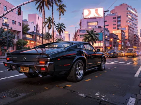 cars in a street, beautiful day