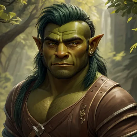 ( (8K:1.27), Top quality, masterpiece, Ultra-high resolution:1.2) Photo of a cute orc boy (Handsome:1.1)