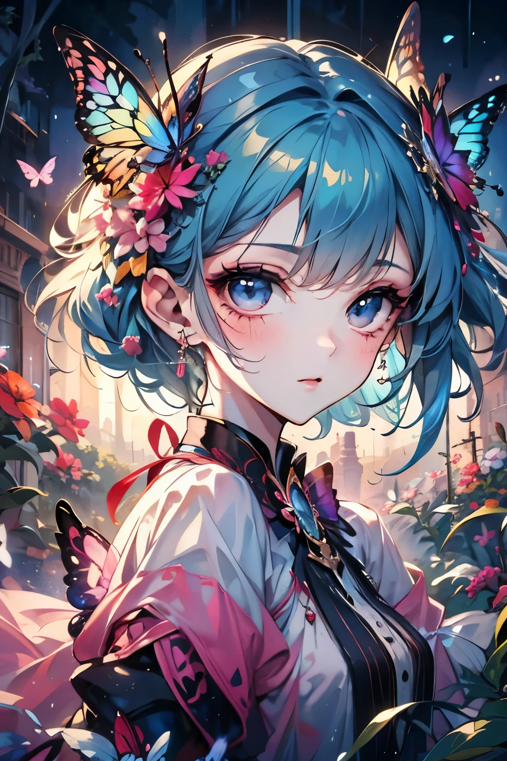 ((best quality)), ((masterpiece)), (detailed), perfect face, butterfly girl, colourful