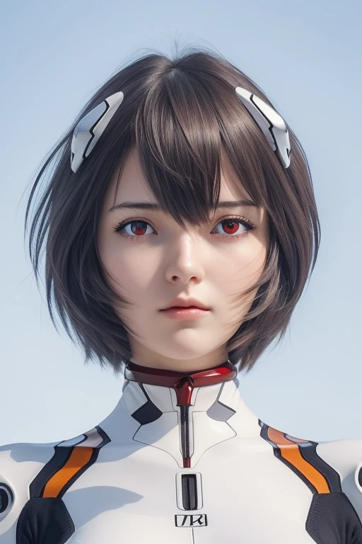 (masterpiece:1.2), highest quality, (Beautiful details:1.6), Detailed Photos, (Perfect hands, Accurate anatomy), Natural light, Under the blue sky, 
rei ayanami, Evangelion, One Woman, A sad expression, Looking up at the sky, 
Red Eyes, Red Eyes, (Her eyes are crimson:1.6), Mouth slightly open, Cyan-colored hair, Smooth Hair, fine hair, short hair, 
Semi-elliptical head interface, Small headset, Separate left and right headgear, Oval Headset, 
bodysuit, Complete plug suit, Simple plug suit, White-based bodysuit, Smooth bodysuit, 