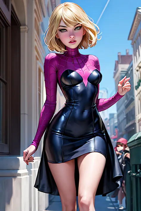 gwen stacy personagem classica dos quadrinhos mavel dos anos 60,imagem inspirada na atriz emma stone