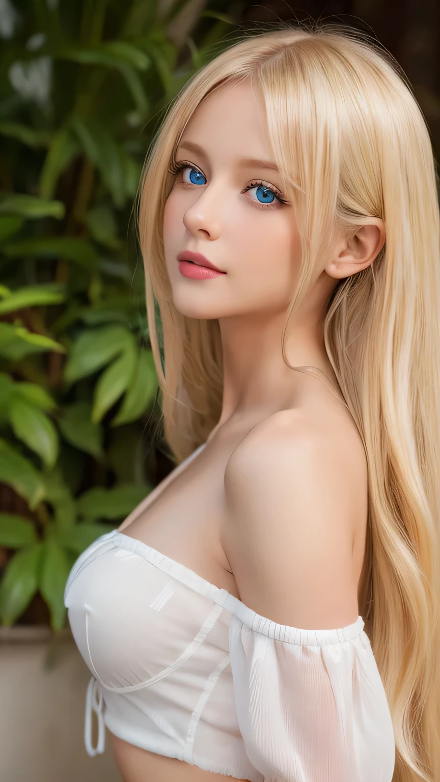 8k,highest quality,The real picture,Intricate details,超A high resolution,Depth Field,Masseter muscle area,Natural soft light,Professional Lighting,1 girl,(cute:1.2),(Gothic Fashion),Bright expression,Young shiny glossy white glossy skin,The ultimate beauty,The ultimate beautiful blonde girl,The most beautiful platinum blonde hair in the world,Shiny light blonde hair,Long silky blonde hair,Shiny beautiful bangs,Sparkling, clear and attractive blue eyes,Very beautiful, lovely, cute1, baby-faced blonde girl、Blond hair blowing in the wind、Off the shoulder