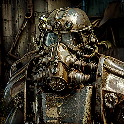 fallout, power armour, british, ww1, helmet, gas mask, tank, big, old technology