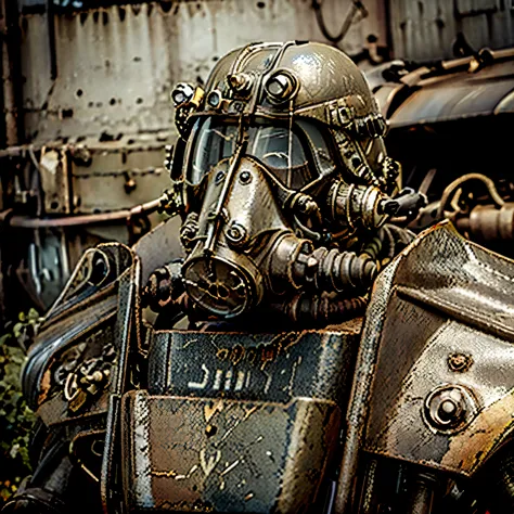 Fallout, Power armour, british, ww1, helmet, gas mask, tank, Big, old technology