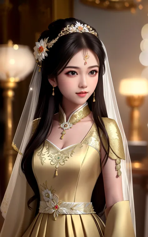 best quality, masterpiece, highres, 1girl,china wedding dress,hair ornament,necklace, jewelry,Beautiful face,upon_body, tyndall ...