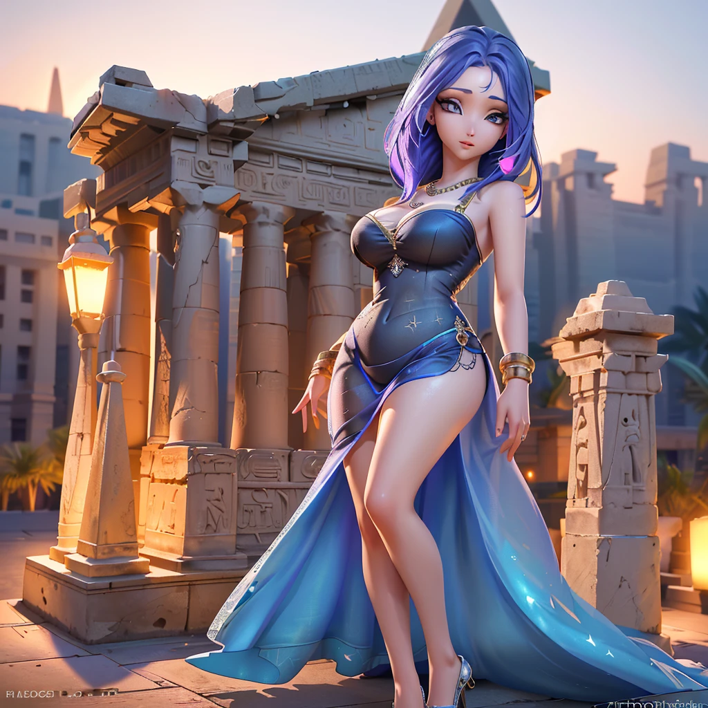 A beautiful woman in a sheer, flowing dress, seductive gaze and graceful movements, not shy, standing in front of an ancient Egyptian temple at night, beckoning the viewer to join her, highly detailed, 8K, photorealistic, dramatic lighting, vibrant colors, intricate architectural details, mystical atmosphere, (best quality, 8K, highly detailed, photorealistic, dramatic lighting, vibrant colors:1.2), (extremely detailed face and eyes, detailed facial features, long eyelashes:1.3), (beautiful woman, elegant dress, graceful pose:1.2), ancient Egyptian temple, night scene, mystical, dramatic
