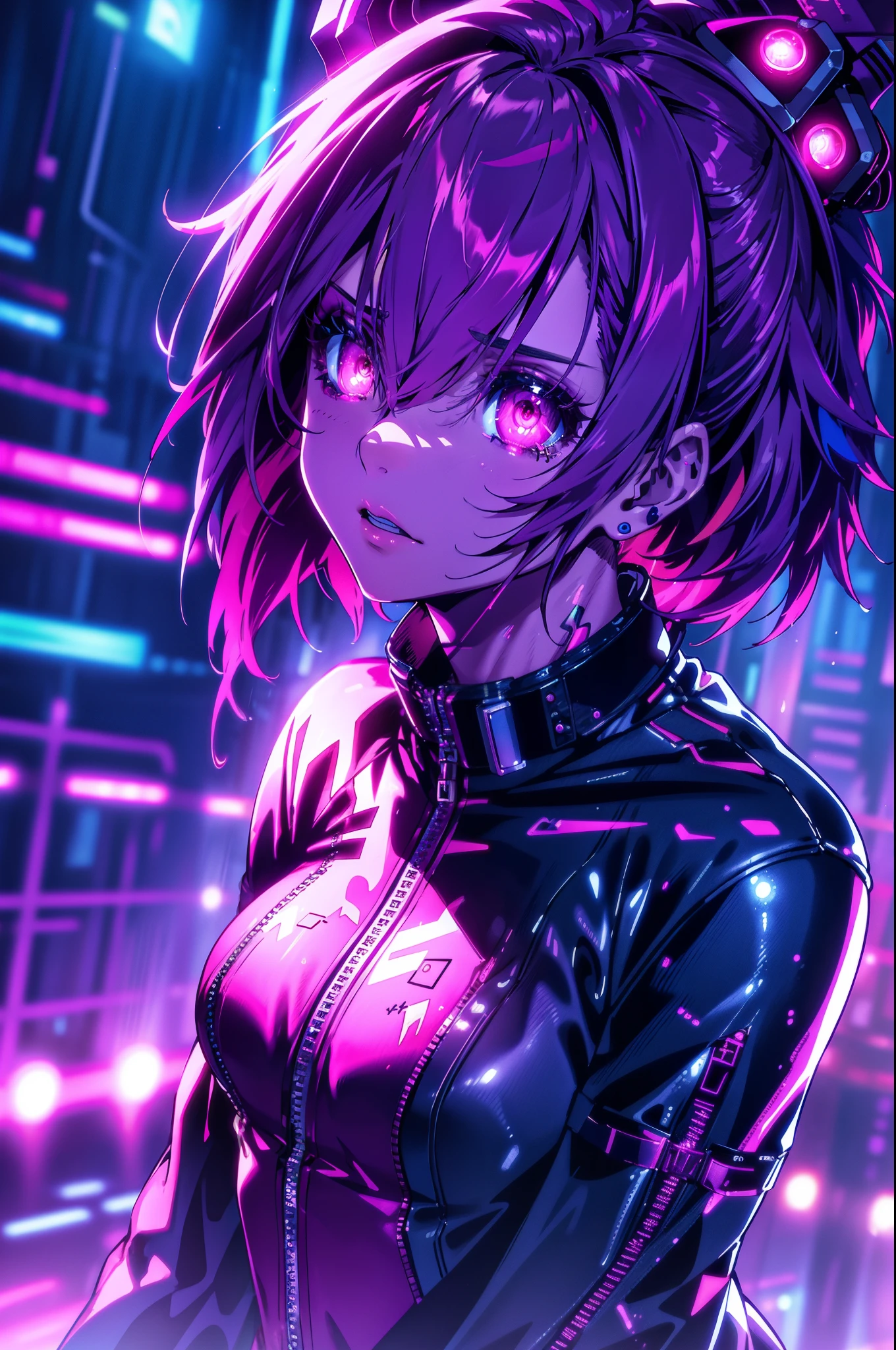 (extremely detailed CG unity 4k wallpaper),(masterpiece),(best quality),(ultra-detailed),(best illustration),(best shadow),(absurdres),(detailed background), Cyberpunk girl, you look  scene, bladerunner 2049, night, Neon lights, Crying, Highly detailed face,Harajuku-inspired pop outfit, bold colors and patterns, eye-catching accessories, trendy and innovative hairstyle, vibrant makeup,, Fancy makeup,