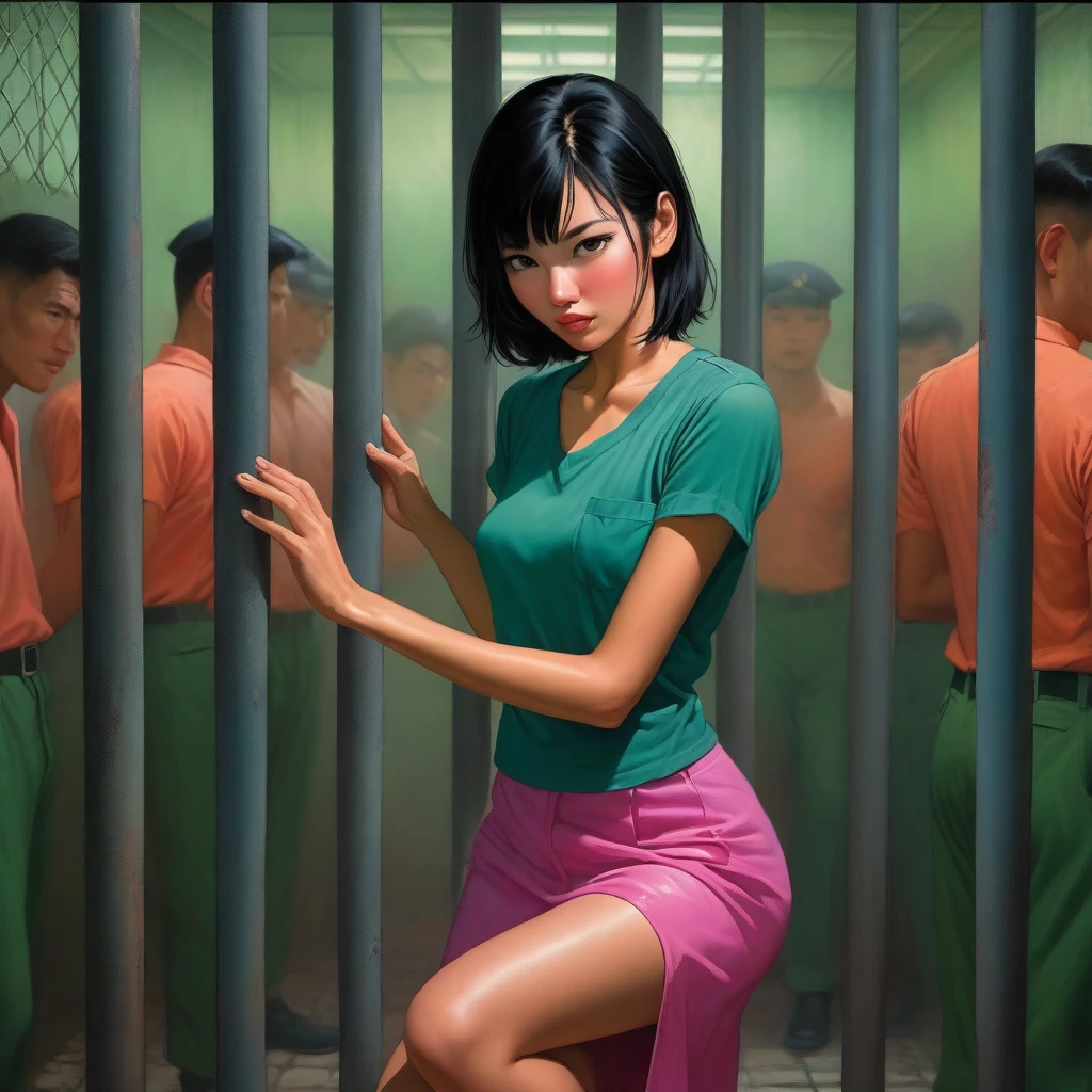 Skinny Asian girl passionately jerking off prison guard, Philippine jungles  - SeaArt AI