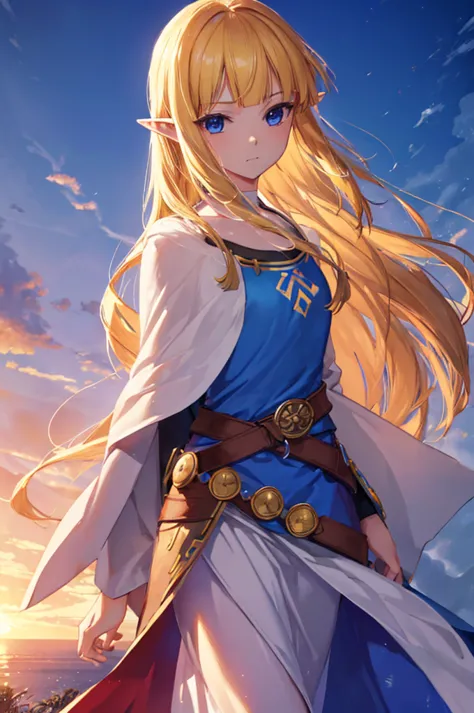 ((on all fours))((crying)),((adult)),princesszelda, zelda skyward sword, blonde hair, blue eyes, long hair, pointy ears, sideloc...