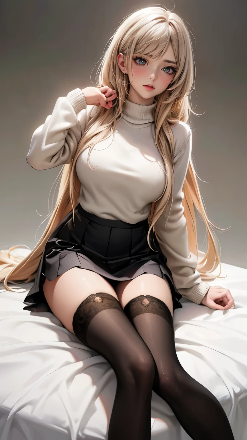 (Random Porn Pose),(Best image quality,(8k),Ultra-realistic,最high quality, high quality, High resolution, high quality texture,High detail,Beautiful details,Fine details,Highly detailed CG,Detailed Texture,Realistic facial expression,masterpiece,Presence),sweater,Tight mini skirt,stockings,Engineer boot