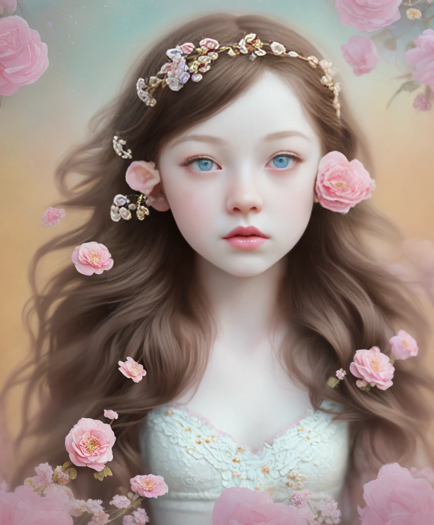 (Cinematic Photo:1.3) of (Realistic:1.3),(Cosy:1.3) beautiful 12 year old girl, (intricate cute brown hair), highly detailed skin textures, lifelike skin texture, looking intimately directly at camera, (looking at viewer), pouting lips, Pastel, glitter, dramatic, dreamy, pastel flower garden, elegant, Whimsical, Delicate, Highly detailed, Intricate, UHD digital photo, Fantasy theme, white underwear, Fantasy concept art, glamour girl, beautiful young girl, perfect body, highly detailed full body shot, dreamy, pastel, Watercolor, Whimsical, Delicate, detailed hair ribbon, Highly detailed texture, life like texture, digital painting,Highly Detailed photograph,(Art Deco:1.3),(Photorealism:1.3),(Classical Realism:1.3),(Fujifilm Superia:1.3),naturalism, golden hour light