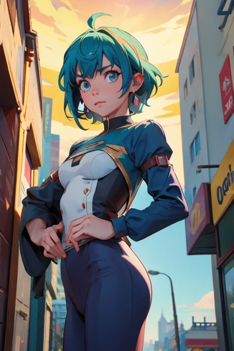 androide 18 anime en la ciudad