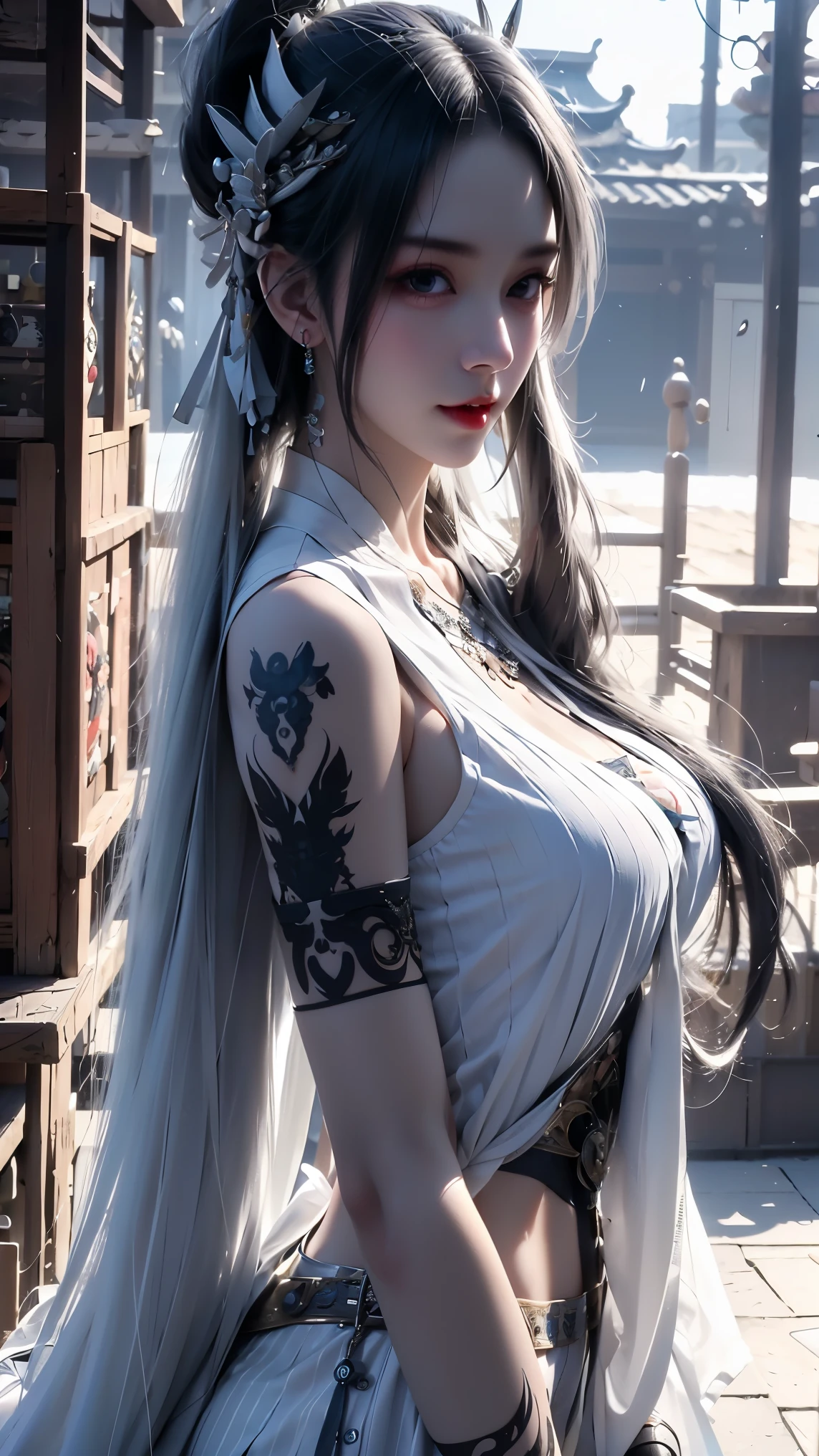 ((best quality, 8K, masterpiece:1.3)), important: 1.2, Perfect body beauty: 1.4, Hips: 1.2, ((Layered Hairstyle, Chest: 1.2)), (wet clothes: 1.1), (rain, street:1.3), Tube Top Dress: 1.1, Highly detailed face and skin textures, Squint, Double eyelids, 美White skin, long hair, (shut up: 1.3), Smiling white-haired girl, High Ponytail发型, Chest过大, Succubus, (((Succubus tattoo on lower abdomen))),Full body image, Sexy girl, Sexy, Happy laughter, Shy,, Express, There is a heart in the eyes, (Detailed drawing of eyes), Sexy Long legs, Thin waist, Sweat is running down my waist,  ((Succubus tattoo extreme detail portrayal))), Wings of Ice and Fire, Front squat, Dark lock method, 2D Blush, crazy, Monster Girl, toy doll, Fangs, Big goals, Asymmetrical bangs, Transparent clothes, Hands on thighs, look away, 8K resolution, missionary, Raise an eyebrow, shiny hair, Flower head, Wristbands, White hair bandage、Close-up of miss wearing white mask, Beautiful character painting, guweiz, Gurwitz-style artwork, White-haired god, author：Yang Jie, Epic and beautiful character art, Stunning character art, author：Fan Qi, by Wuzhun Shifan, pixiv art station street guweiz, Single ponytail, insult, High Ponytail, Tall and big, Long legs, (sleeveless lace shirt), (shorts), (Striped )), ((Striped )), Walk, elegant, dignified, miss, Beautiful curves, sweet smile, Strong sense of detail and layering, rich and colorful, Has a unique texture, rich and rich and colorful, color, vivid, Design Art, 16K, Super detailed, {{illustration}}, {Extremely refined}, {Exquisite surface treatment}, Super detailed, Delicate and shining eyes, {{light}}, 极致light效果, Model: realism, CFG size: 12, Laura: Bright texture (1.35), high quality, masterpiece, Exquisite facial features, Delicate hair depiction, Detailed depiction of the eyes, masterpiece, best quality, Ray Tracing, Extremely detailed CG unified 8K wallpaper, masterpiece, best quality, (1 girl), 完美miss身材, (((White tight T-shirt))), beautiful eyes, (Delicate face), short black hair, Tie your hair up, light blue hairpin, Black Silk Frame Glasses, in class, (White skin), (Optimal lighting), (Super intricate details), 4k unity, (Super detailed CG), Showing off her white legs, , Hot Pants, shorts,(The tail end is heart-shaped 💟 A purple haired girl with a long ponytail hairstyle and a seductive charm (with celebrity tattoos on her lower abdomen) a Full body image, raise your hands above your head, a Sexy girl with a Sexy, 快樂Express, blush, Shy的, a charming expression, frown in disgust, celebrity tattoos, Purple hair girl with long ponytail, Transparent tops, Chest过大, Chest过大, charm, ((with red charm tattoo on the lower abdomen), Full body image, raise your hands above your head, Sexy girl, Sexy, 快樂Express, blush, Shy的,  charming expression,(Eye detail depiction), Sexy Long legs, Slim waist, Sweat beads on waist, (with Sexy vest line), 
