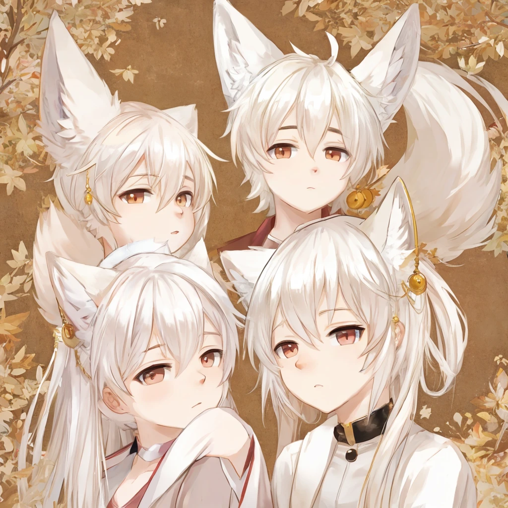 juvenile，White fox ears，Humanity，