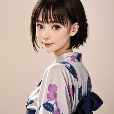 (kawaii 24 year-old japanese girl, nogizaka idol, korean idol), glossy brown hair, (very short hair:1.2), beautiful black eyes, ...