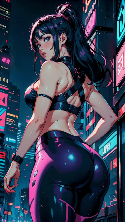 (Hinata Hyuga, Walking around the city, Very sensual, In tight clothes, Big Ass, Thick legs, trainer, Leggings pants, Navel come...