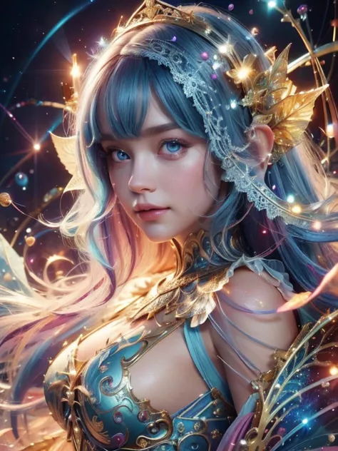 (best quality, 4k, high-resolution, masterpiece:1.2), ultra-detailed, realistic, radiant lighting, epoch elves, white hair, dodg...