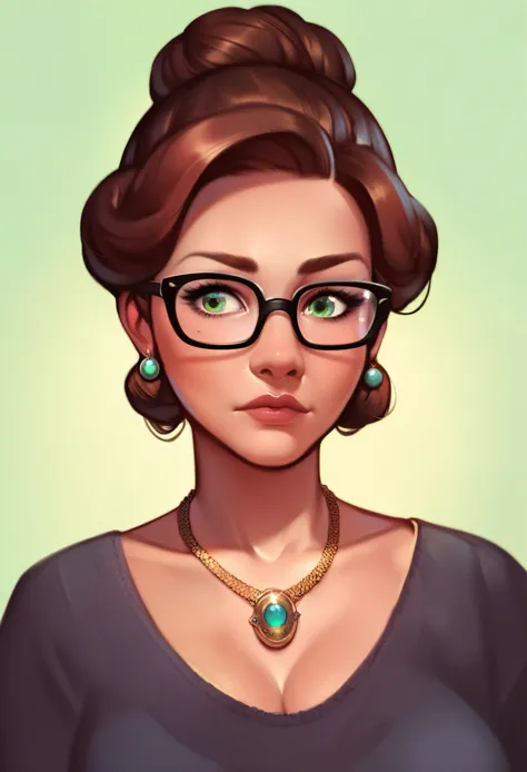 score_9, score_8_up,score_7_up, score_6_up, score_5_up, score_4_up, portrait of a woman, milf, mature, wearing glasses, confused...