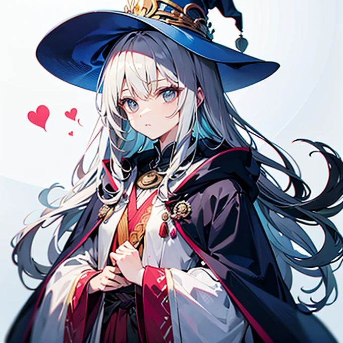 Wizard Robe　Wizard&#39;s Hat　Long magic wand　Teenage Girls　Long Hair　Cute Face　magic circle