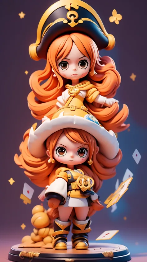 generate anime style nami onepiece one piece, com cabelos longos laranjados e amarrados, olhos perfeitos e detalhados, seios gra...