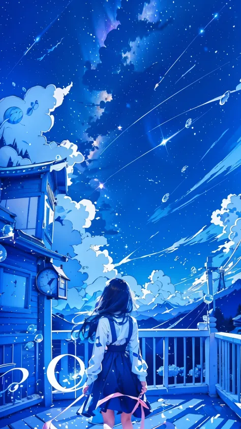 A girl gazing at the Milky Way