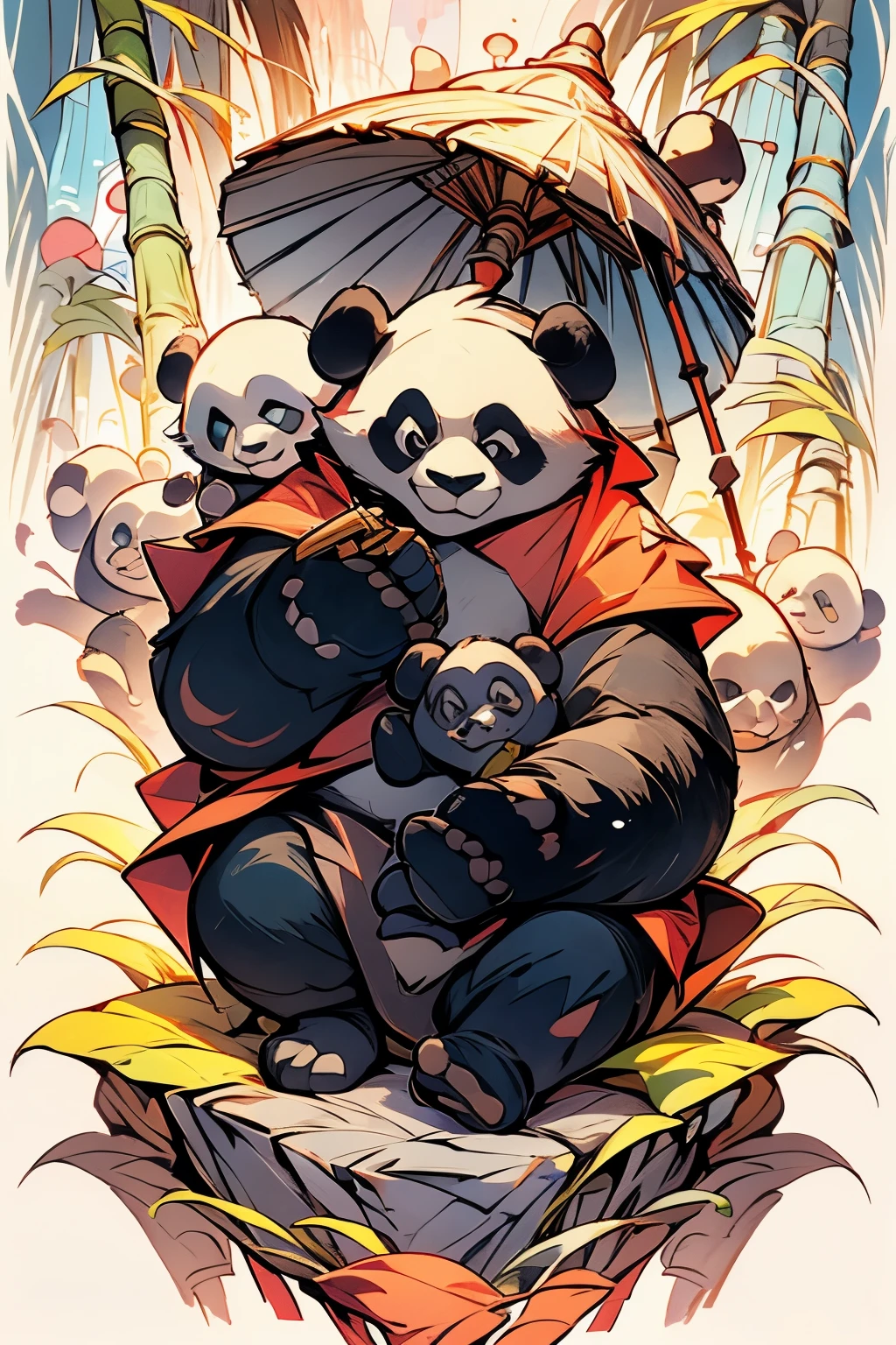 score_9, score_8_up, score_7_up, score_6_up, score_5_up, score_4_up, show accurate, Panda family sightseeing Baldur's Gate 3, masterpiece, coloring-book, Multiple pandas, masterpiece, highly detailed
