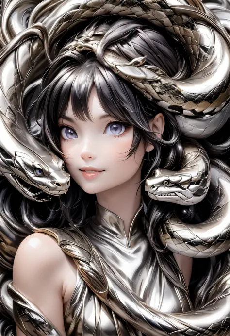 Liquid Metal sculpture, a snake girl