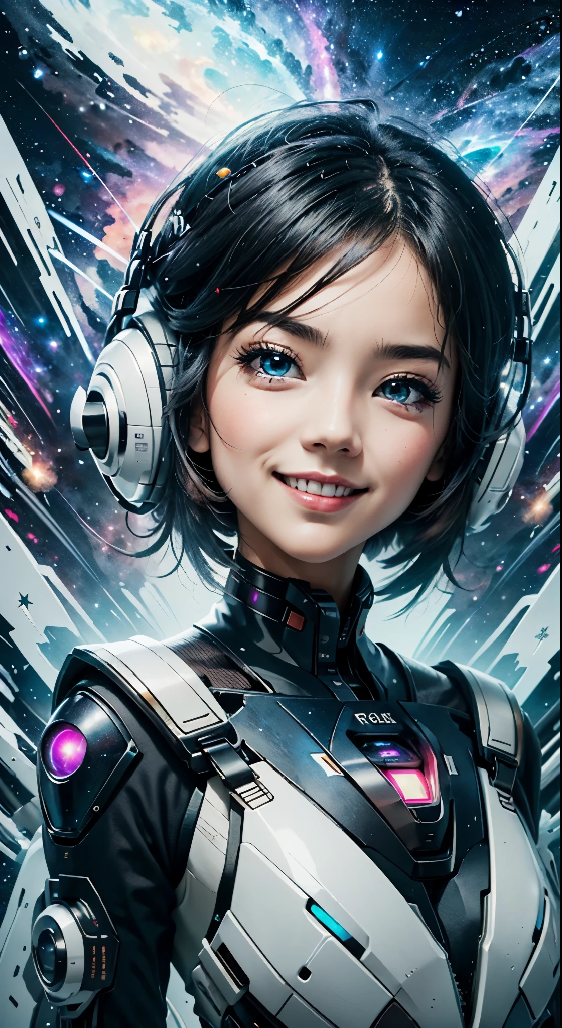 nijistyle,rfktr_technotrex,woman exploring planets, happy face, alien worlds, exotic locations, deep space,unkown terrors, galactic, nebulas,stars,fcPortrait