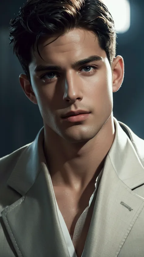 face portrait of pietroboselli person using a tuxedo, in blade runner, professional photography, high resolution, 4k, detailed p...